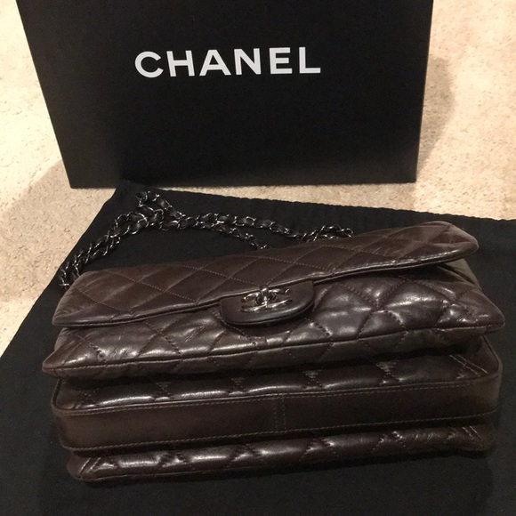 CHANEL Lambskin Quilted 3 Accordion Flap Brown - Picture 3 of 8